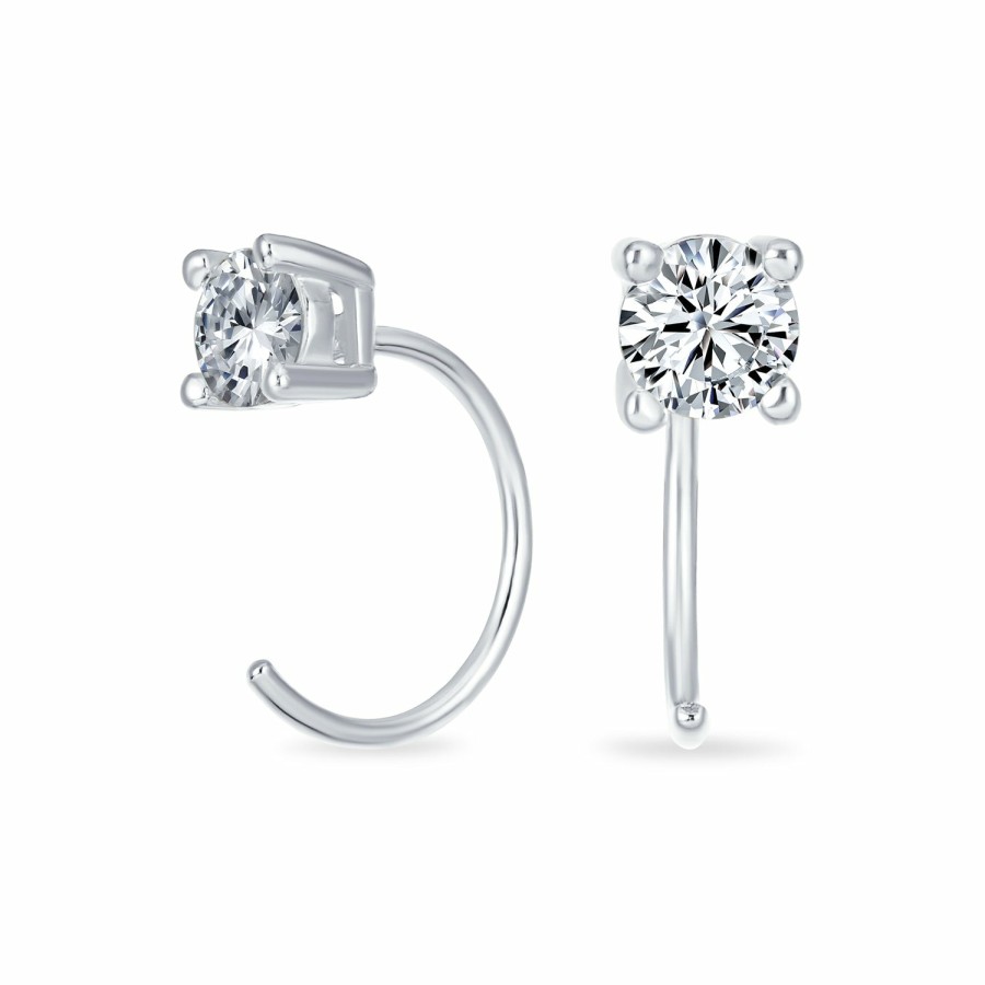 Shop Women Bling Jewelry Stud Earrings | Tiny Cz Solitaire Threader Stud Earrings Plated Sterling