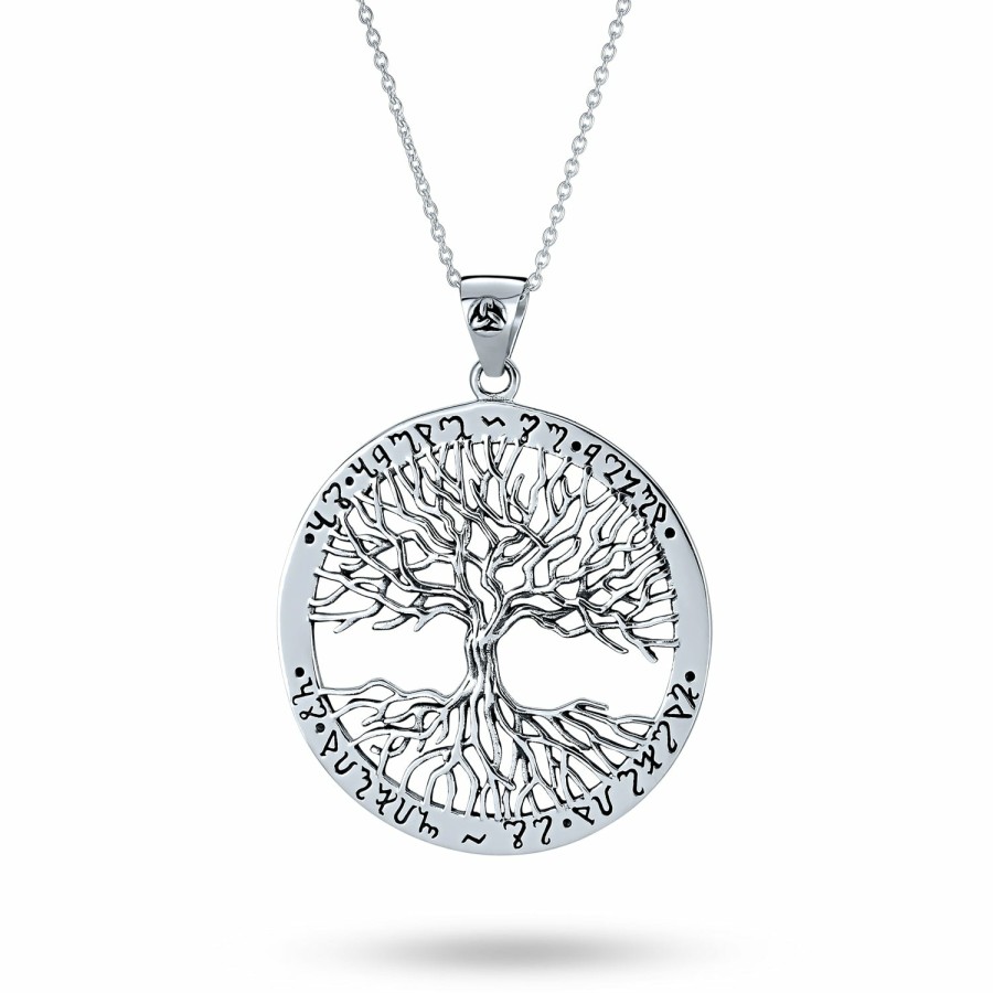 Shop Men Bling Jewelry Mens Pendants & Dog Tags | Medallion Rising Sun Celtic Knot Tree Of Life Pendant Necklace Sterling