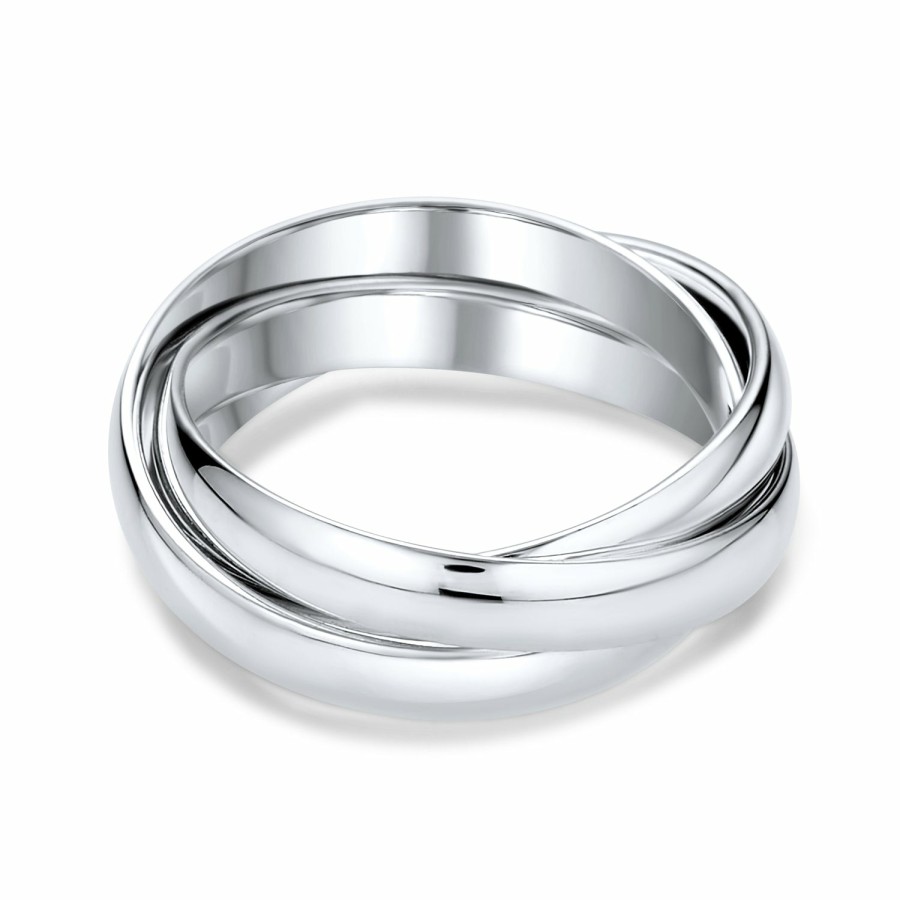 Shop Men Bling Jewelry Mens Rings | Russian Trio Rolling Wedding Band Ring .925Sterling Silver