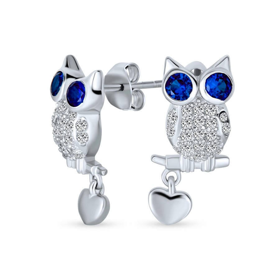 Shop Women Bling Jewelry | Cz Opal Eye Wise Bird Owl Stud Earrings Pendant 925 Silver