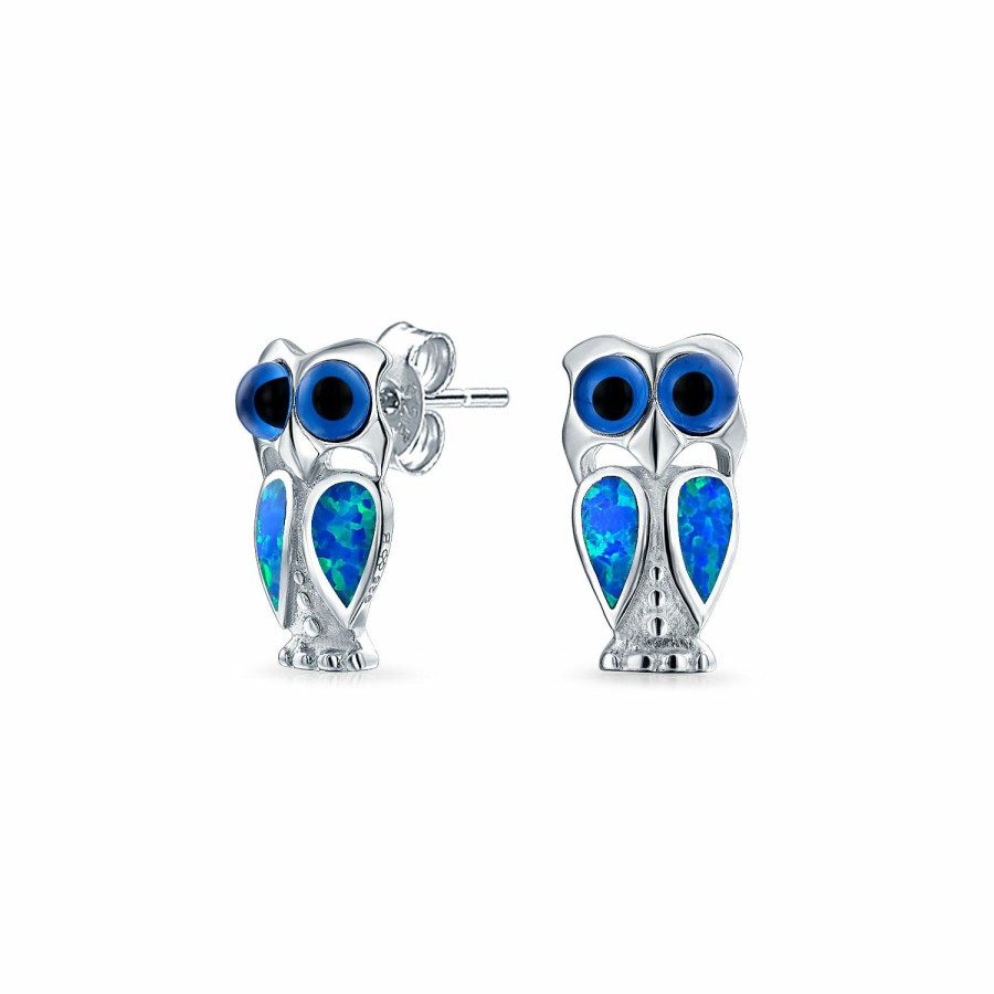 Shop Women Bling Jewelry | Cz Opal Eye Wise Bird Owl Stud Earrings Pendant 925 Silver