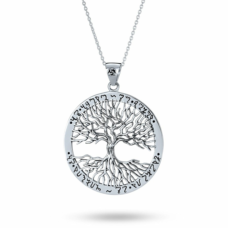 Shop Women Bling Jewelry Pendant Necklaces | Medallion Rising Sun Celtic Knot Tree Of Life Pendant Necklace Sterling