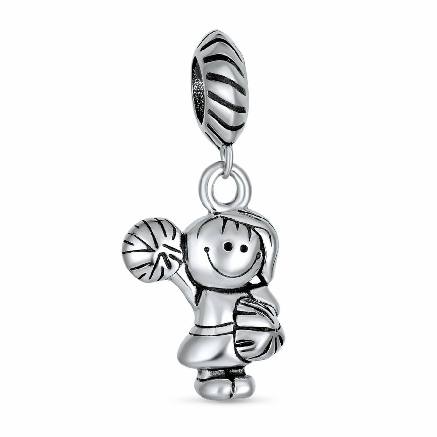 Shop Women Bling Jewelry Unique Charms | School Spirit Cartoon Sport Soccer Player Cheer Charm Bead .925