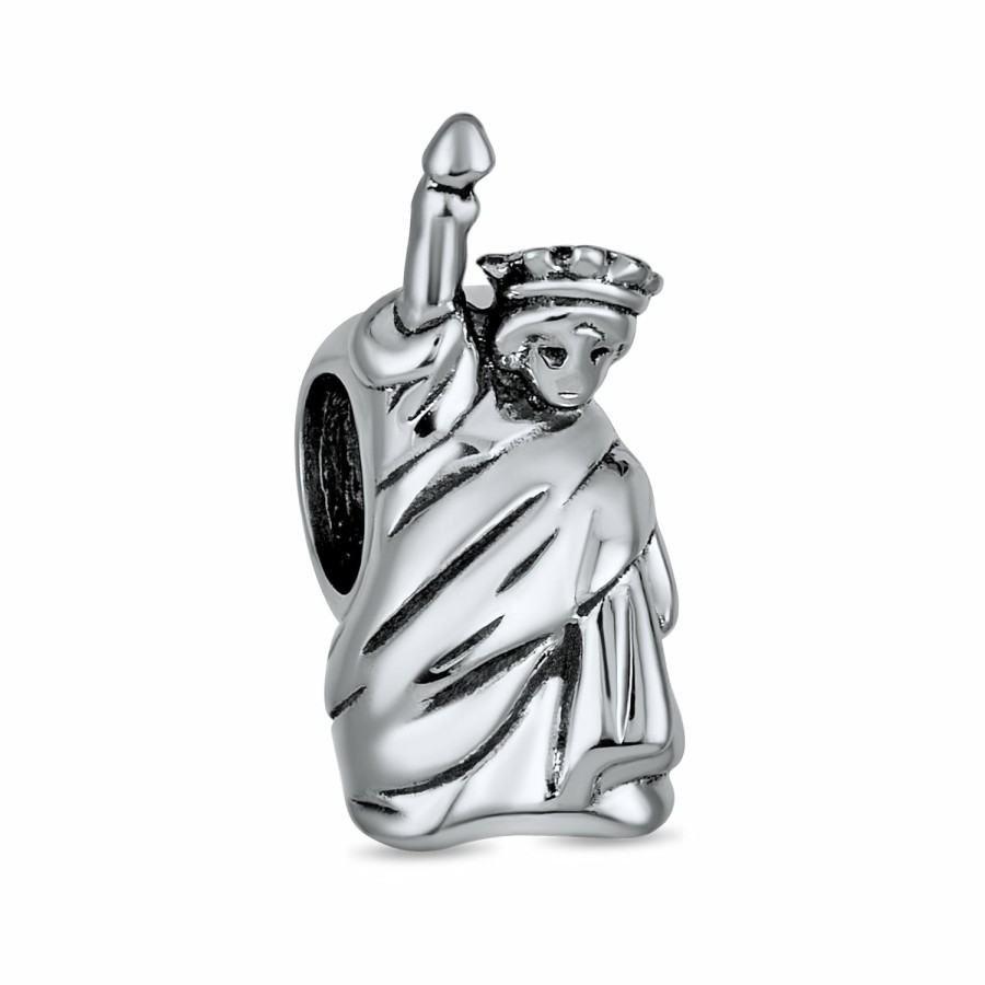 Shop Women Bling Jewelry Travel Charms Beads | New York City Statue Of Liberty Travel Charm Bead Sterling