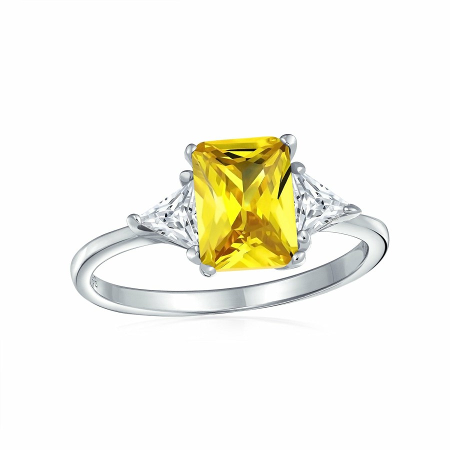 Shop Women Bling Jewelry Engagement Rings | 3Ct Canary Princess Cut Aaa Cz Engagement Ring Sterling Silver