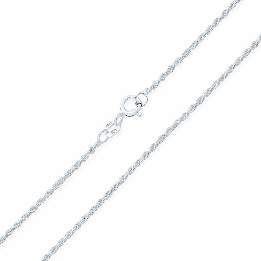 Shop Women Bling Jewelry Chains Necklaces | Rope Chain 2 Mm 030 Gauge Necklace .925 Sterling Silver Made In Italy