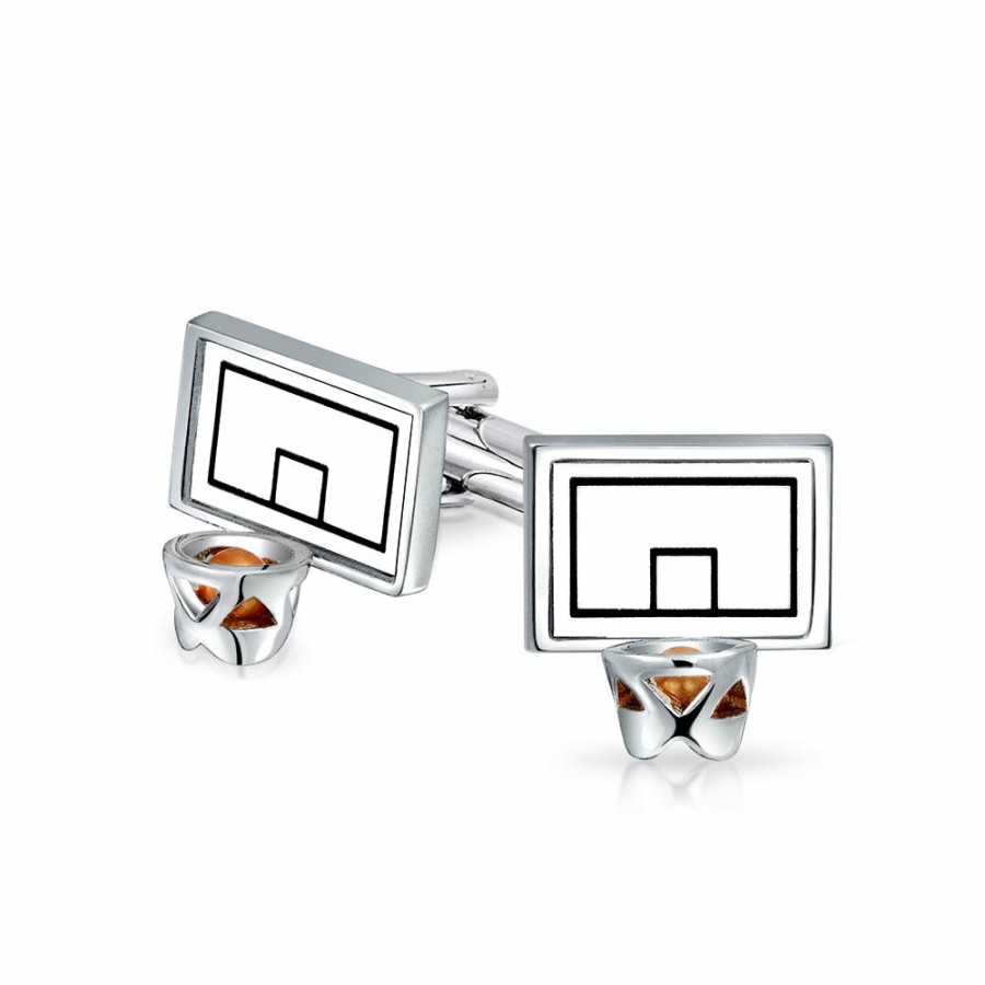 Shop Men Bling Jewelry Cufflinks | Basketball Backboard Hoop Sports Coach Cufflinks Shirt Stainless Steel