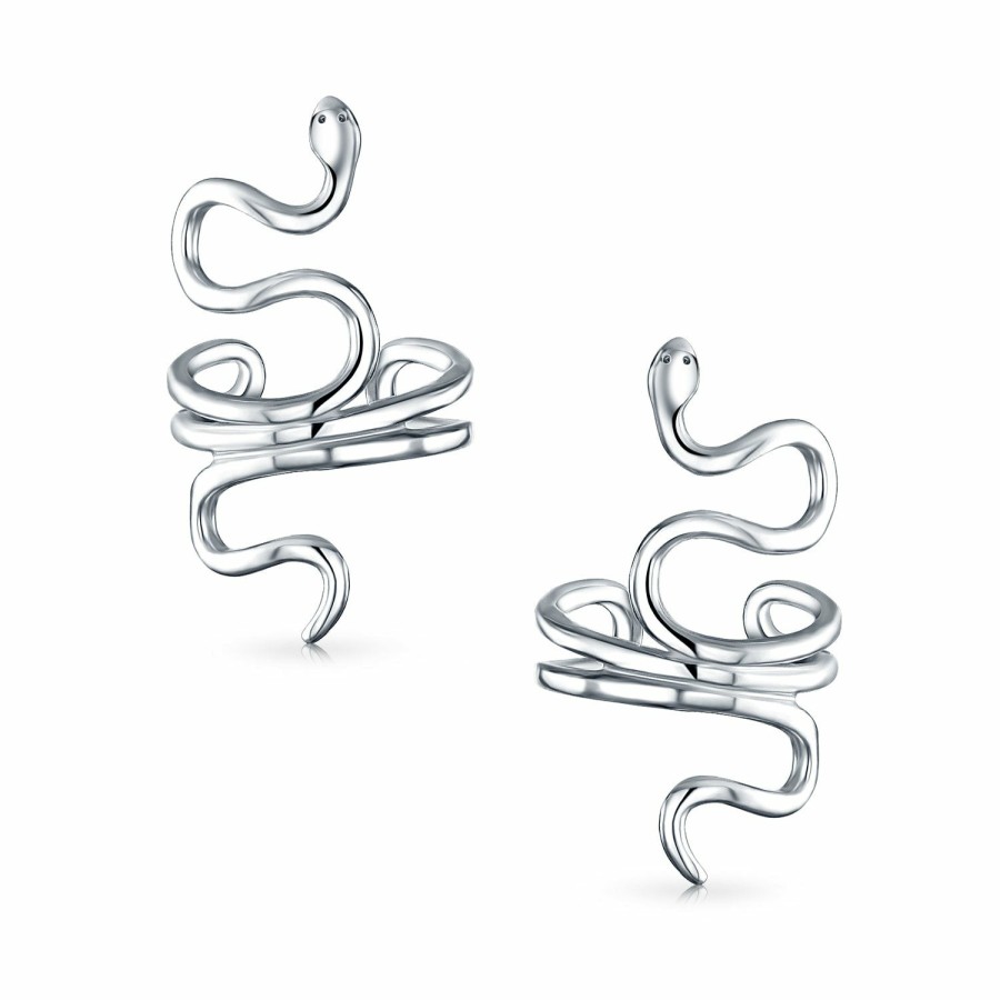 Shop Women Bling Jewelry Ear Cuffs, Cartilage Earrings | Snake Serpent Cartilage Ear Cuffs Wire Earrings Ear Sterling