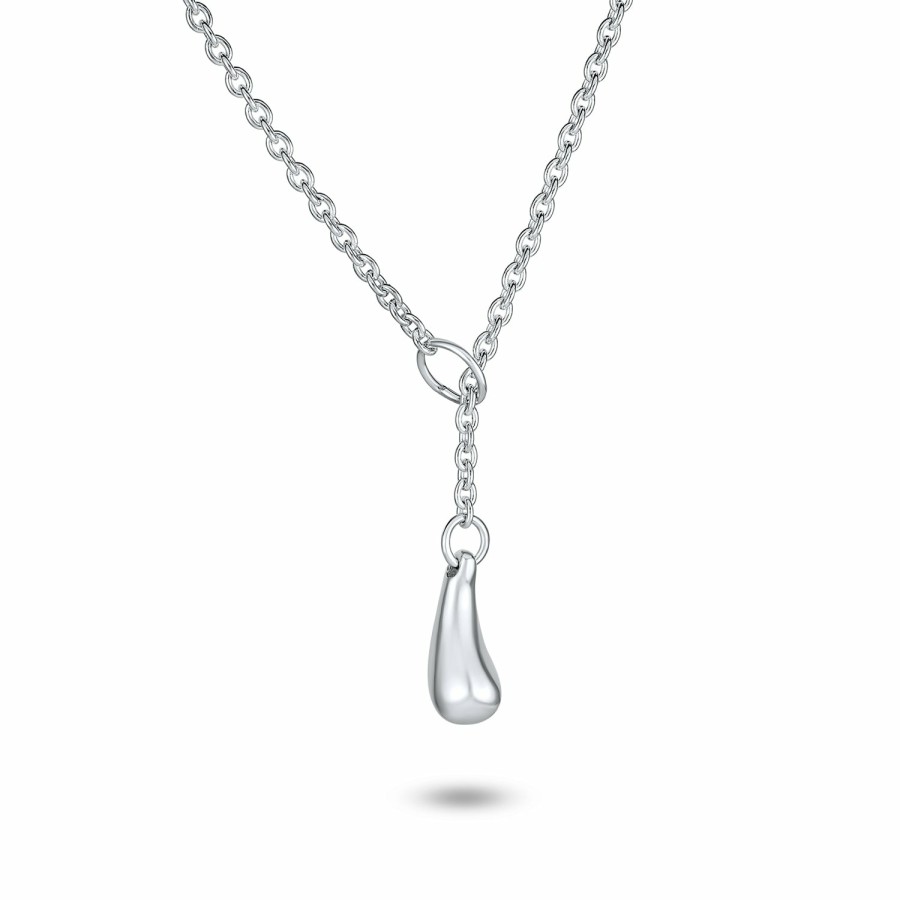 Shop Women Bling Jewelry Delicate Pendant Necklaces | Long Teardrop Bead Ball Lariat Pendant Y Necklace .925Sterling Silver