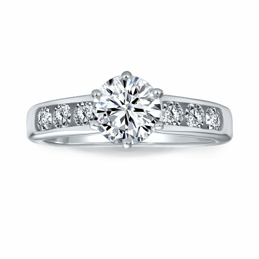 Shop Women Bling Jewelry Engagement Rings | 2Ct Solitaire Aaa Cz 6 Prong Engagement Ring .925Sterling Silver