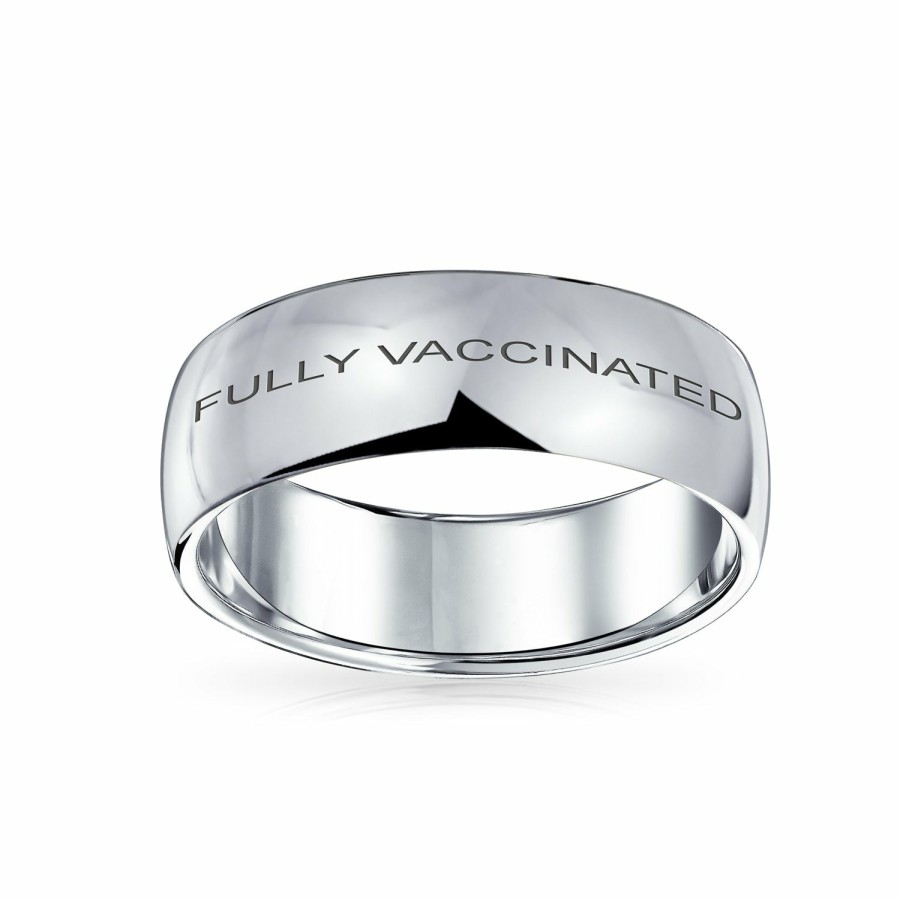 Shop Men Bling Jewelry Mens Rings | Vaccinated Simple Polished Wide Dome .925 Sterling Ring 6Mm Silver