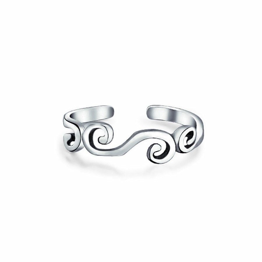 Shop Women Bling Jewelry Engravable Rings | Celtic Scroll Spiral Midi Toe Ring .925 Silver Sterling Adjustable