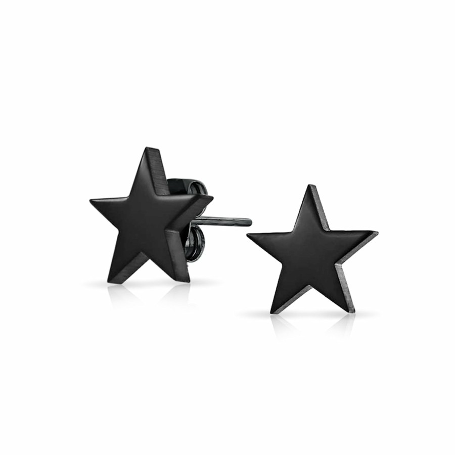 Shop Women Bling Jewelry | Initial A-Z Patriotic Celestial Star Stud Earrings Stainless Steel 10Mm