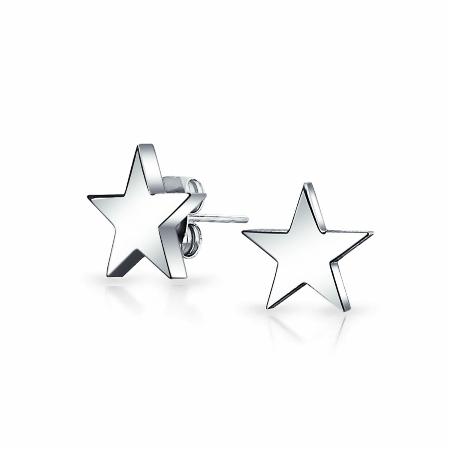 Shop Women Bling Jewelry | Initial A-Z Patriotic Celestial Star Stud Earrings Stainless Steel 10Mm