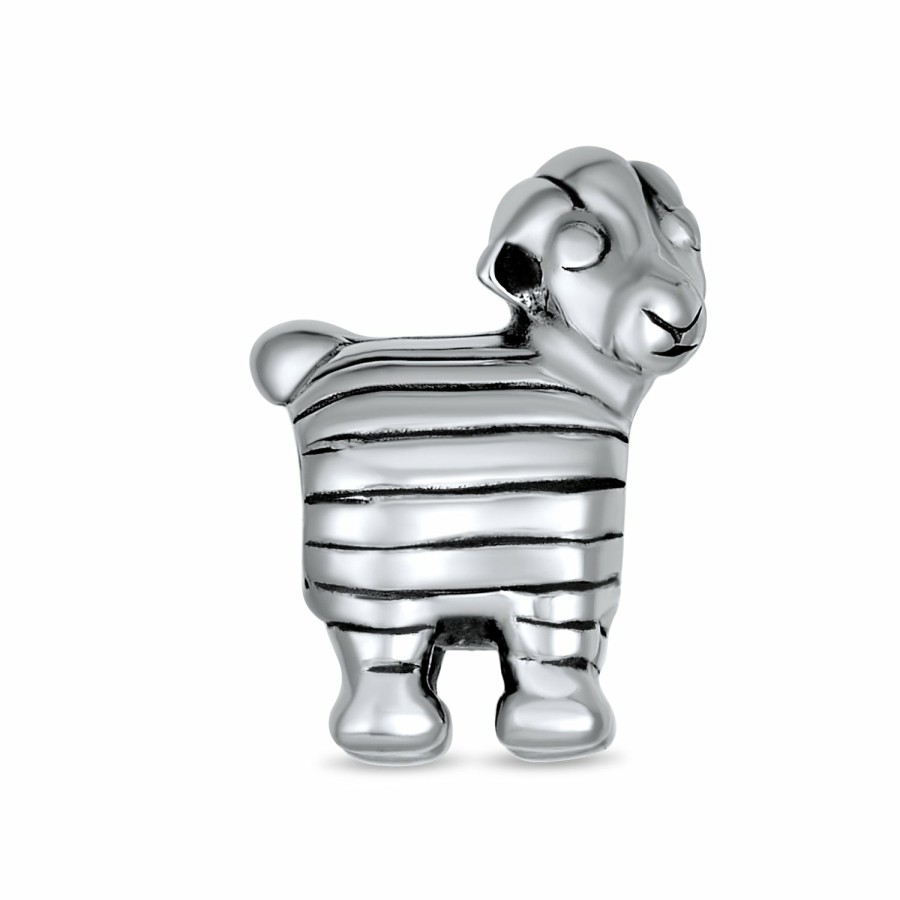 Shop Women Bling Jewelry Animal Beads | Farm Animal Ba-Ba Black Sheep Lamb Charm Bead .925Sterling Silver