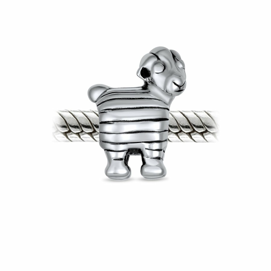 Shop Women Bling Jewelry Animal Beads | Farm Animal Ba-Ba Black Sheep Lamb Charm Bead .925Sterling Silver