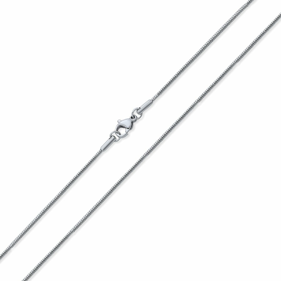 Shop Men Bling Jewelry Mens Necklace Chains | Thin Snake Flexible Chain 1.5Mm Necklace Silver Tone Stainless Steel