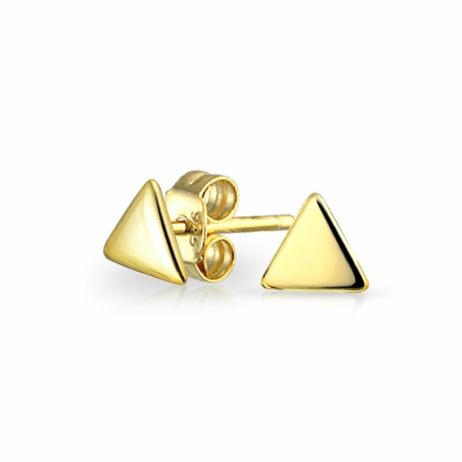 Shop Women Bling Jewelry Stud Earrings | Triangle Ear Jacket Earrings Gold Plated Sterling Silver