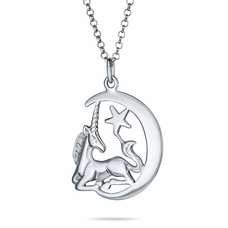 Shop Women Bling Jewelry Pins & Brooches | Pegasus Flying Horse Unicorn Earrings Pendant Pin Brooch .925 Sterling Silver