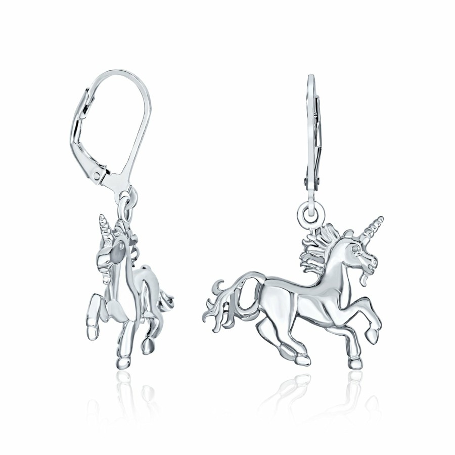 Shop Women Bling Jewelry Pins & Brooches | Pegasus Flying Horse Unicorn Earrings Pendant Pin Brooch .925 Sterling Silver