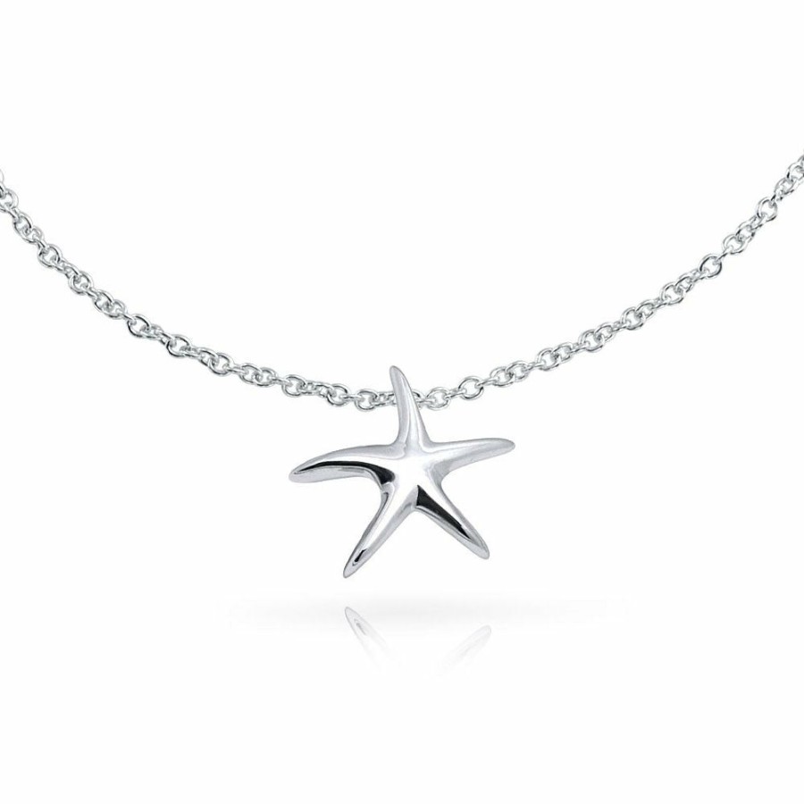 Shop Women Bling Jewelry Delicate Bracelets | Nautical Starfish Beach Charm Anklet Ankle Bracelet Sterling Silver