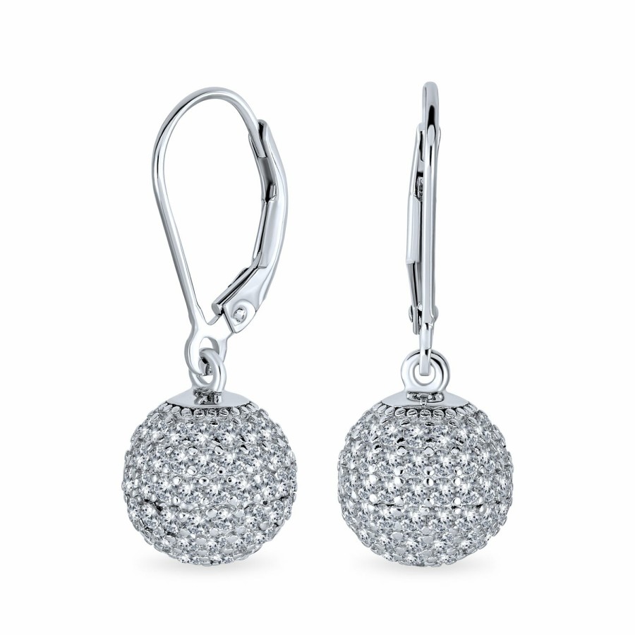 Shop Women Bling Jewelry Statement Cocktail Rings | Bridal Cz Disco Ball Drop Cocktail Ring Earrings Jewelry Set Silver