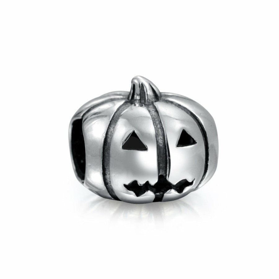 Shop Women Bling Jewelry Unique Charms | Halloween Ghost Jack O Lantern Pumpkin Charm Bead .925 Sterling