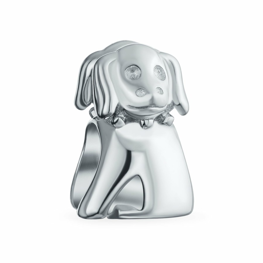 Shop Women Bling Jewelry Animal Beads | Puppy Pet Animal Lover Bff Bulldog Dog Face Charm Bead .925