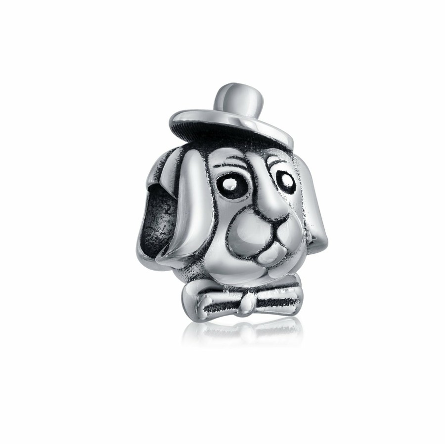 Shop Women Bling Jewelry Unique Charms | Top Dog Hat Puppy Animal Lover Bead Charm .925 Sterling Silver