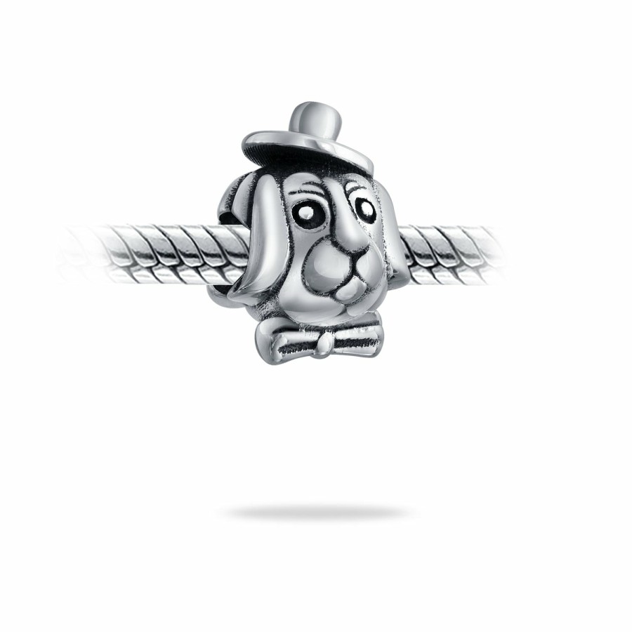 Shop Women Bling Jewelry Unique Charms | Top Dog Hat Puppy Animal Lover Bead Charm .925 Sterling Silver