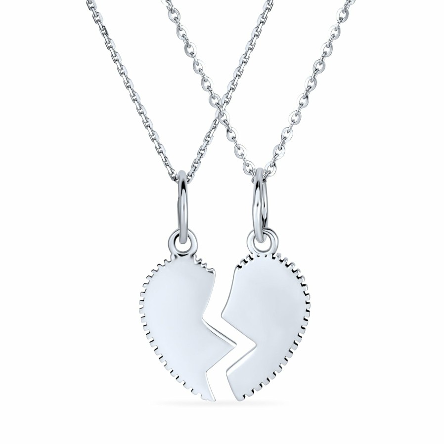 Shop Women Bling Jewelry Pendant Necklaces | Aunt Niece Split Heart Break Apart Lady Bug Sterling Necklace Silver