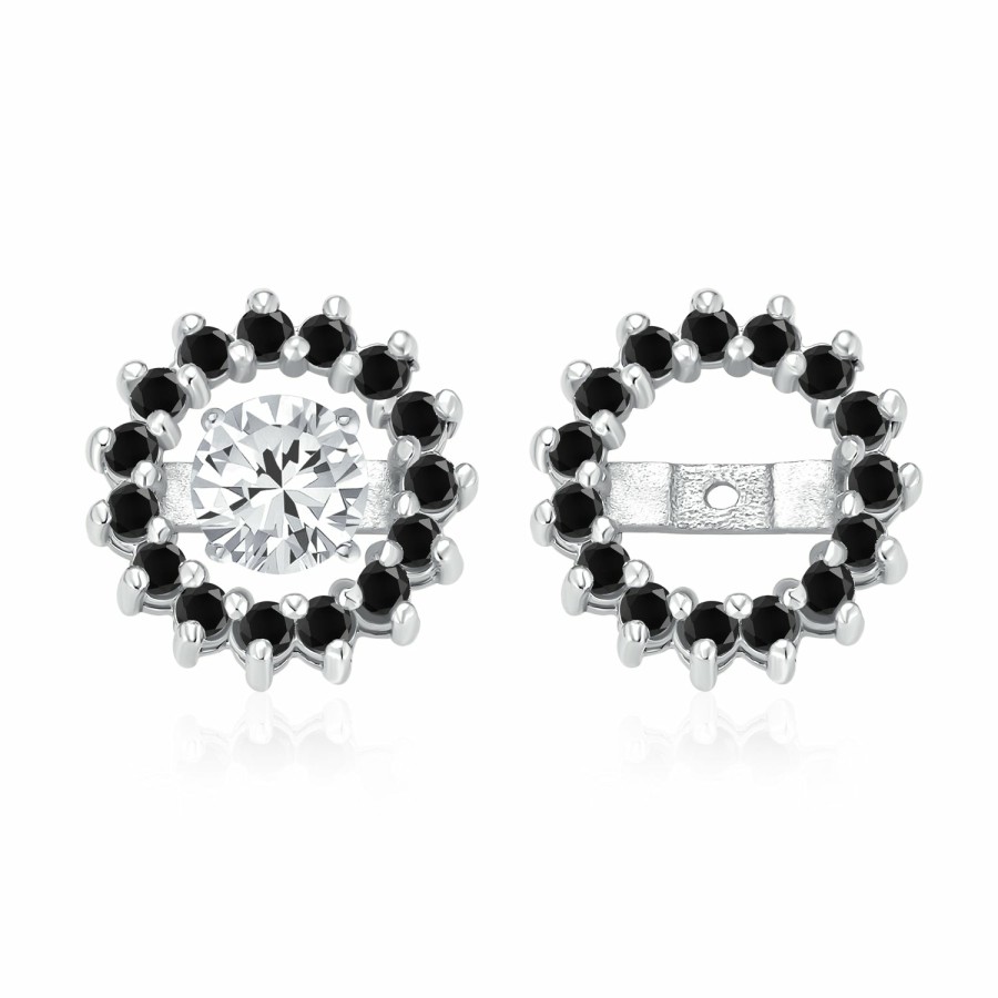 Shop Women Bling Jewelry Ear Cuffs, Cartilage Earrings | Cubic Zirconia Cz Round Halo Earrings Jackets For Studs Jacket Only