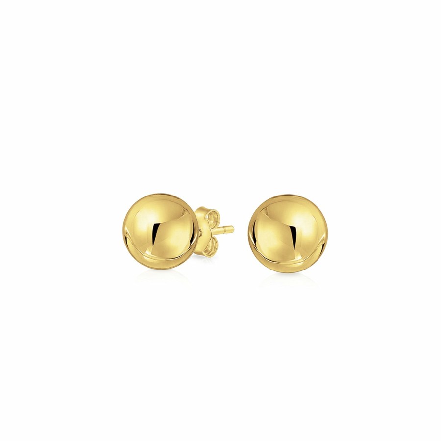 Shop Women Bling Jewelry Ear Cuffs, Cartilage Earrings | Tiny Round Ball Stud Earrings Cartilage Real 14K Yellow Gold 3Mm