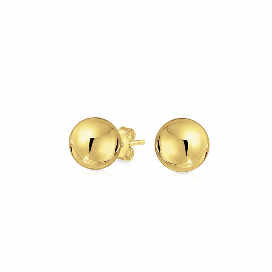 Shop Women Bling Jewelry Ear Cuffs, Cartilage Earrings | Tiny Round Ball Stud Earrings Cartilage Real 14K Yellow Gold 3Mm