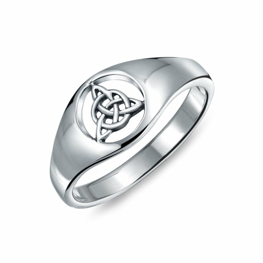 Shop Men Bling Jewelry Mens Rings | Celtic Trinity Knot Triquetra Ring Signet Ring .925 Sterling Silver