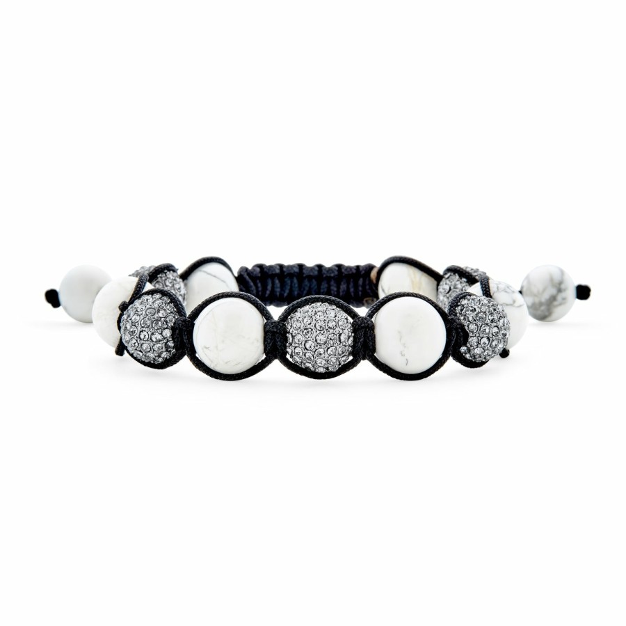 Shop Men Bling Jewelry Shamballa Inspired Bracelets | Pave Crystal Ball Shamballa Inspired Bracelet Cord