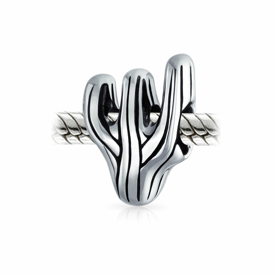 Shop Women Bling Jewelry Unique Charms | Sonoran Desert Cactus Travel Charm Bead .925 Sterling Silver European