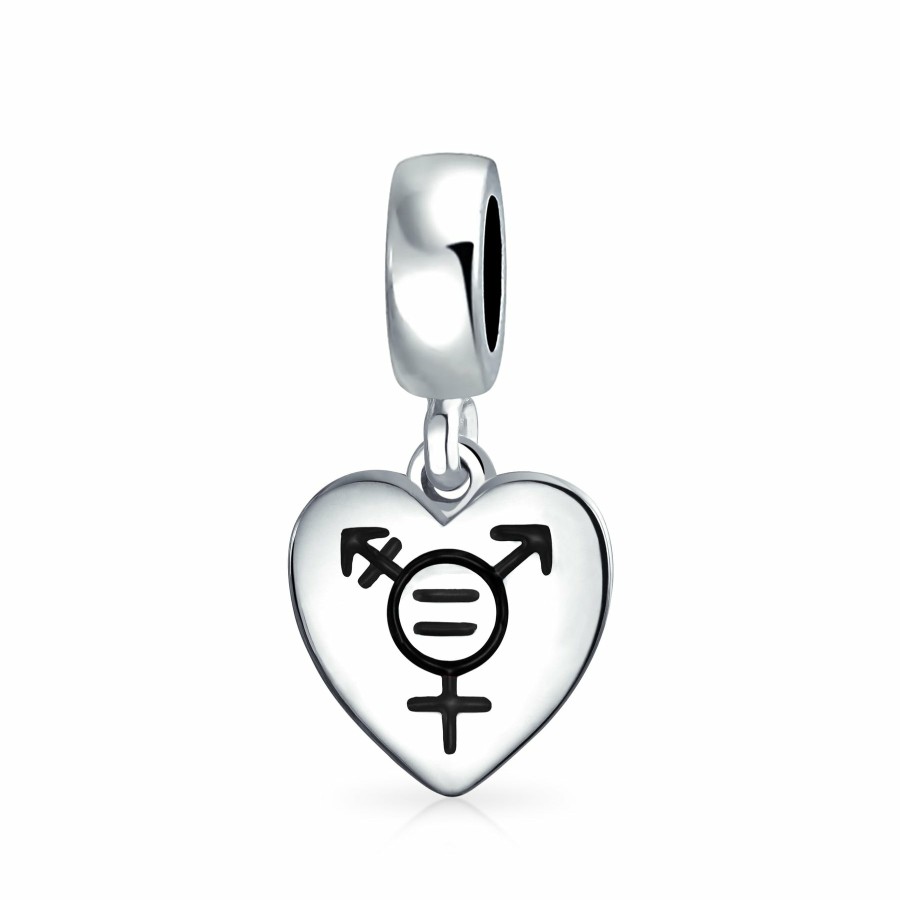 Shop Women Bling Jewelry Love Heart Beads | Trans-Gender # Me Too Women Rights Dangle Bead Charm .925