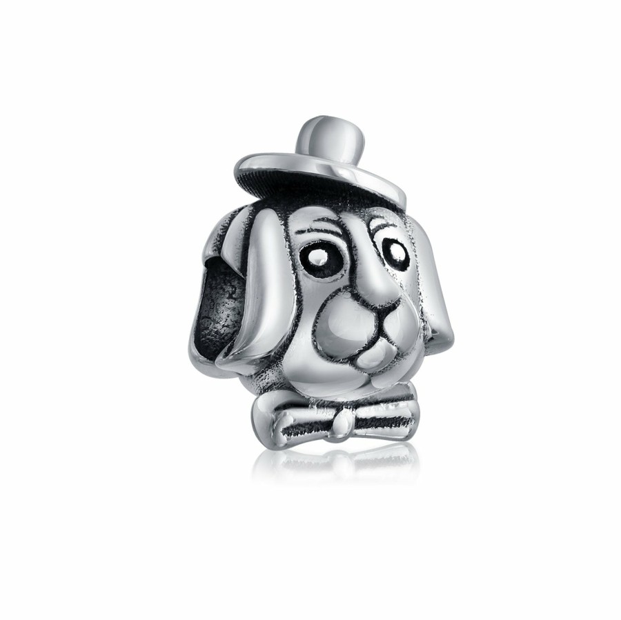 Shop Women Bling Jewelry Animal Beads | Top Dog Hat Puppy Animal Lover Bead Charm .925 Sterling Silver