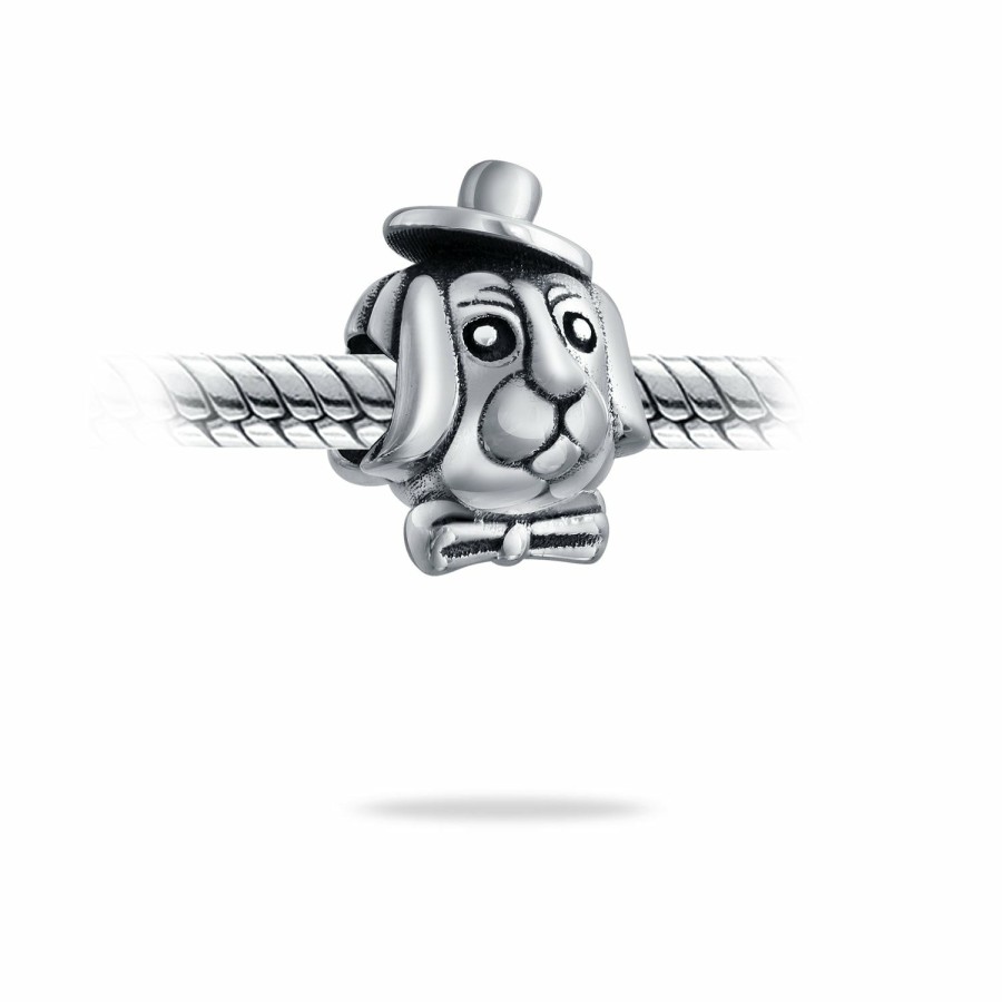 Shop Women Bling Jewelry Animal Beads | Top Dog Hat Puppy Animal Lover Bead Charm .925 Sterling Silver