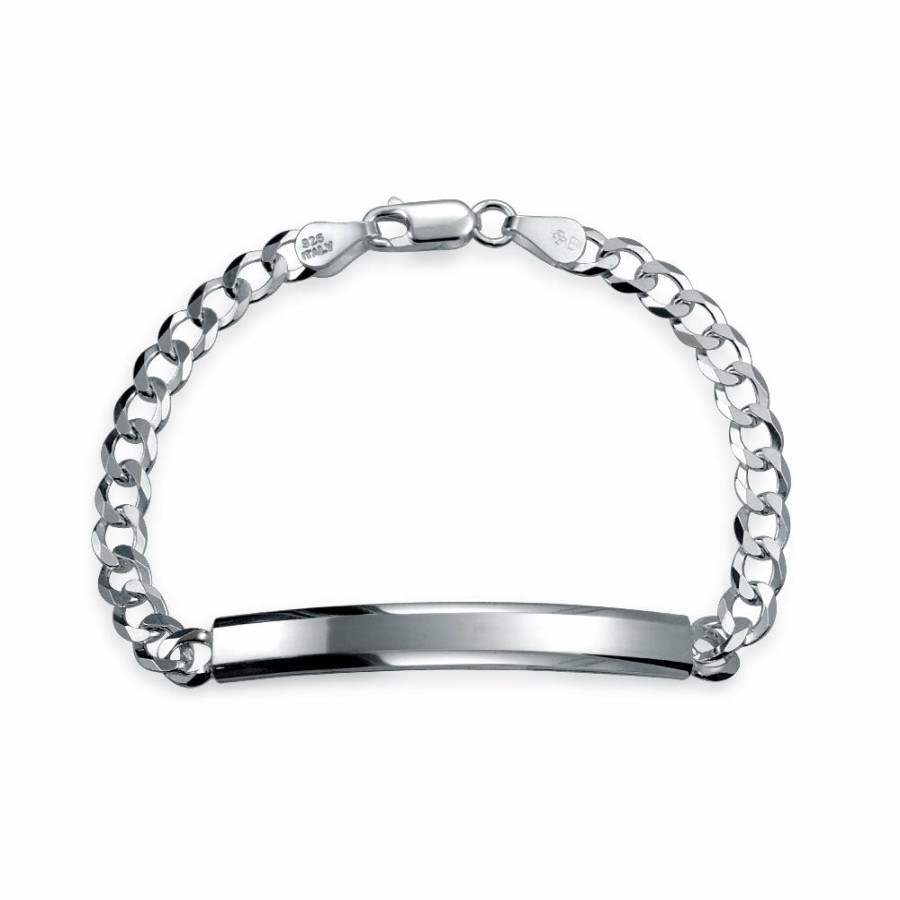 Shop Men Bling Jewelry Mens Bracelets & Id Bracelets | Men Id Bracelet Mariner Curb Figaro, Link Chain .925 Sterling Silver 7 -9 Inch