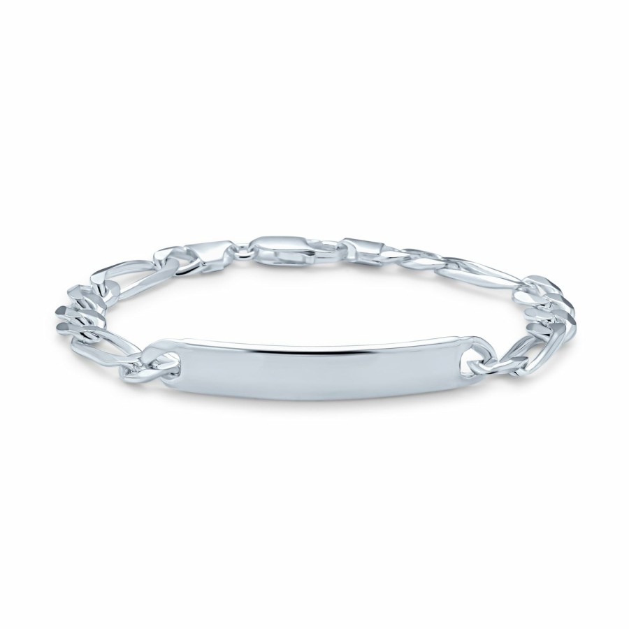 Shop Men Bling Jewelry Mens Bracelets & Id Bracelets | Men Id Bracelet Mariner Curb Figaro, Link Chain .925 Sterling Silver 7 -9 Inch