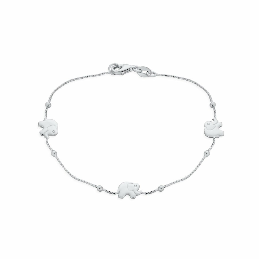 Shop Women Bling Jewelry Delicate Bracelets | Delicate Lucky Elephant Bangle Cuff Bracelet High .925 Sterling Silver