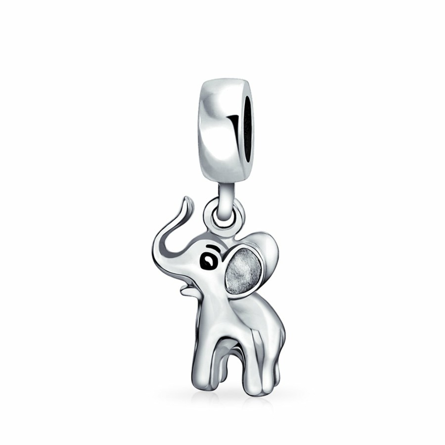 Shop Women Bling Jewelry | Good Luck Trunk Up Cz Elephant Puzzle Dangle Bead Charm .925 Sterling