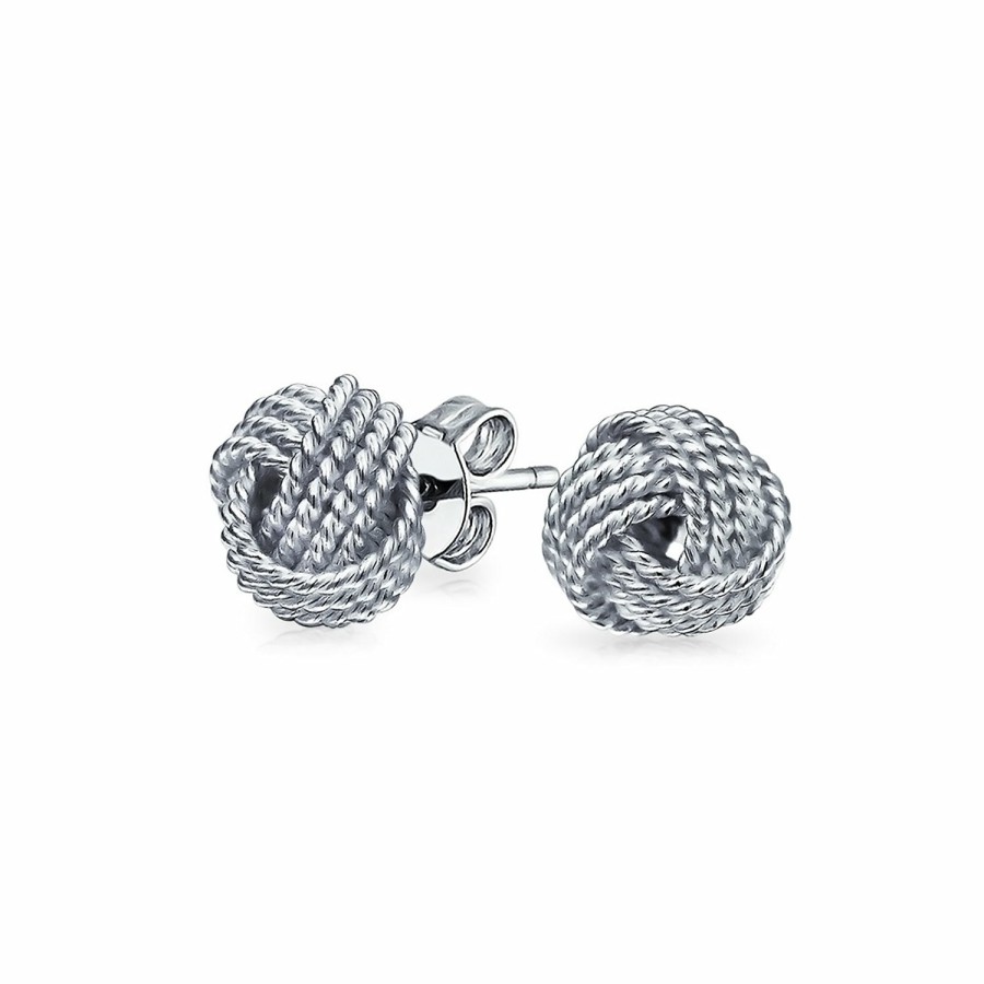 Shop Women Bling Jewelry Stud Earrings | Woven Twisted Rope Love Knot Stud Earrings Women 925 Sterling