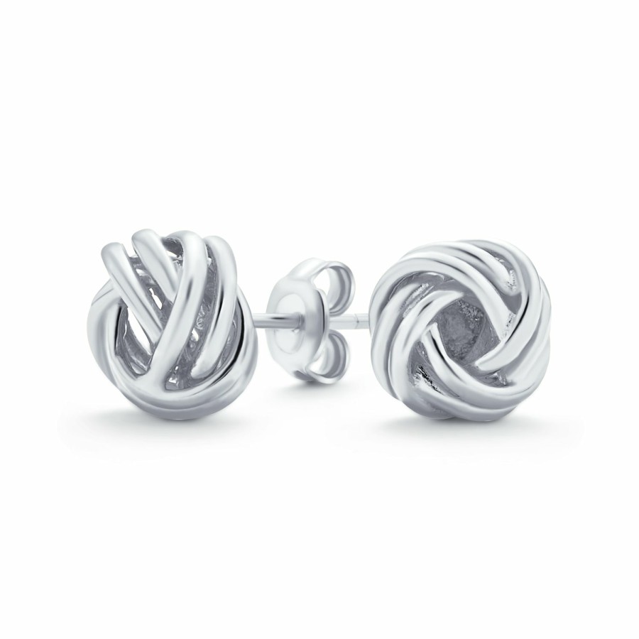 Shop Women Bling Jewelry Stud Earrings | Woven Twisted Rope Love Knot Stud Earrings Women 925 Sterling