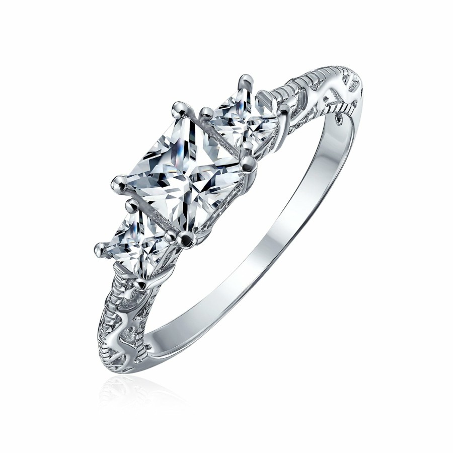 Shop Women Bling Jewelry Engagement Rings | 1.25Ct Solitaire Band Aaa Cz Engagement Wedding Ring Sterling