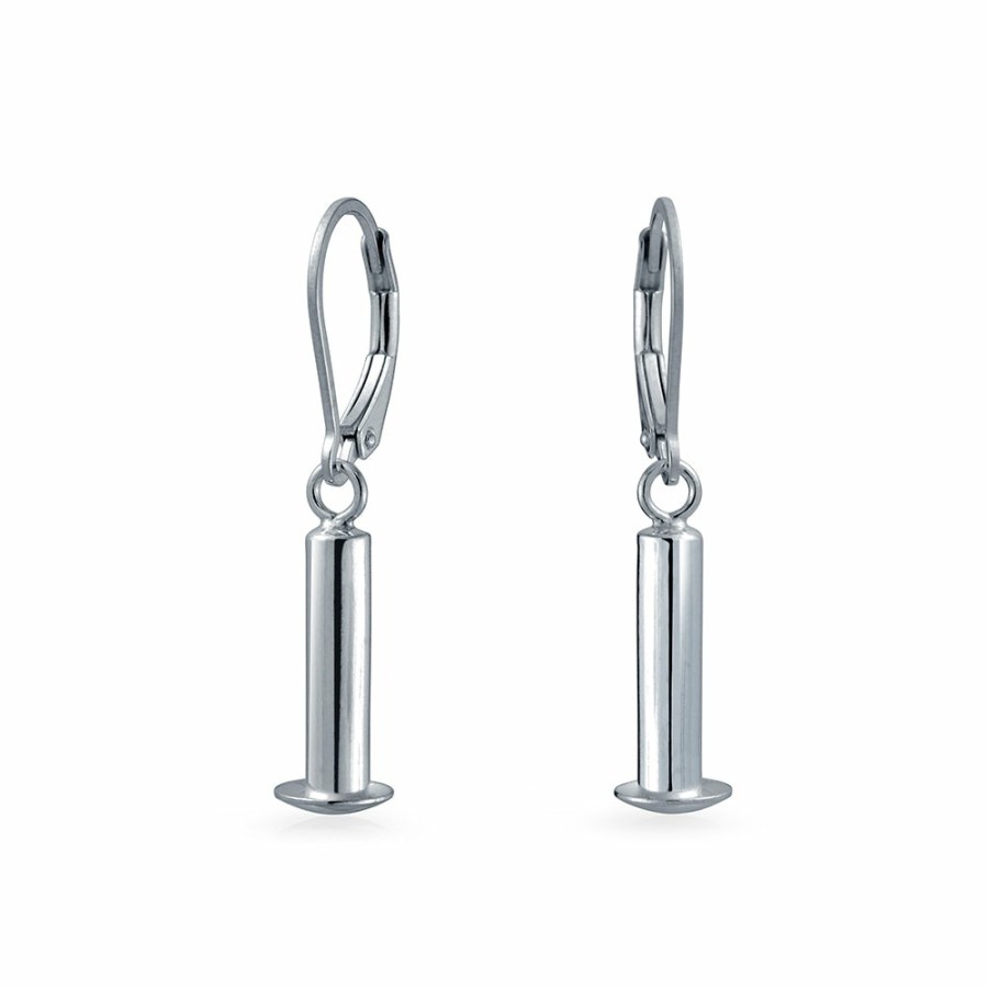 Shop Women Bling Jewelry Dangle Drop Earrings | Diy Add Your European Charm Bead To Tube Earrings .925 Sterling Silver