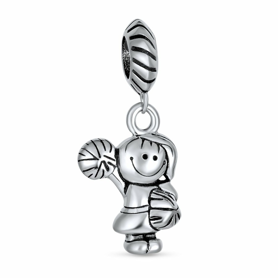 Shop Women Bling Jewelry Dangle Beads | School Spirit Cartoon Sport Soccer Player Cheer Charm Bead .925