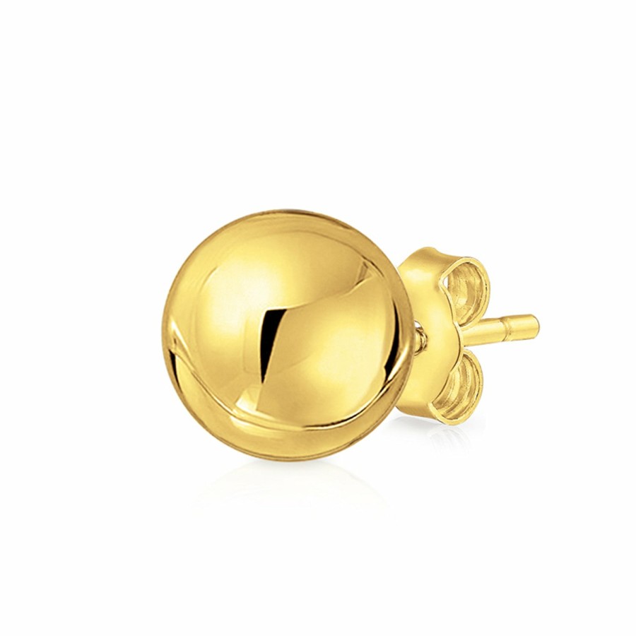 Shop Women Bling Jewelry Ear Piercing | Tiny Round Ball 1Piece Stud Earring Cartilage Real Yellow Gold 3 4 5Mm